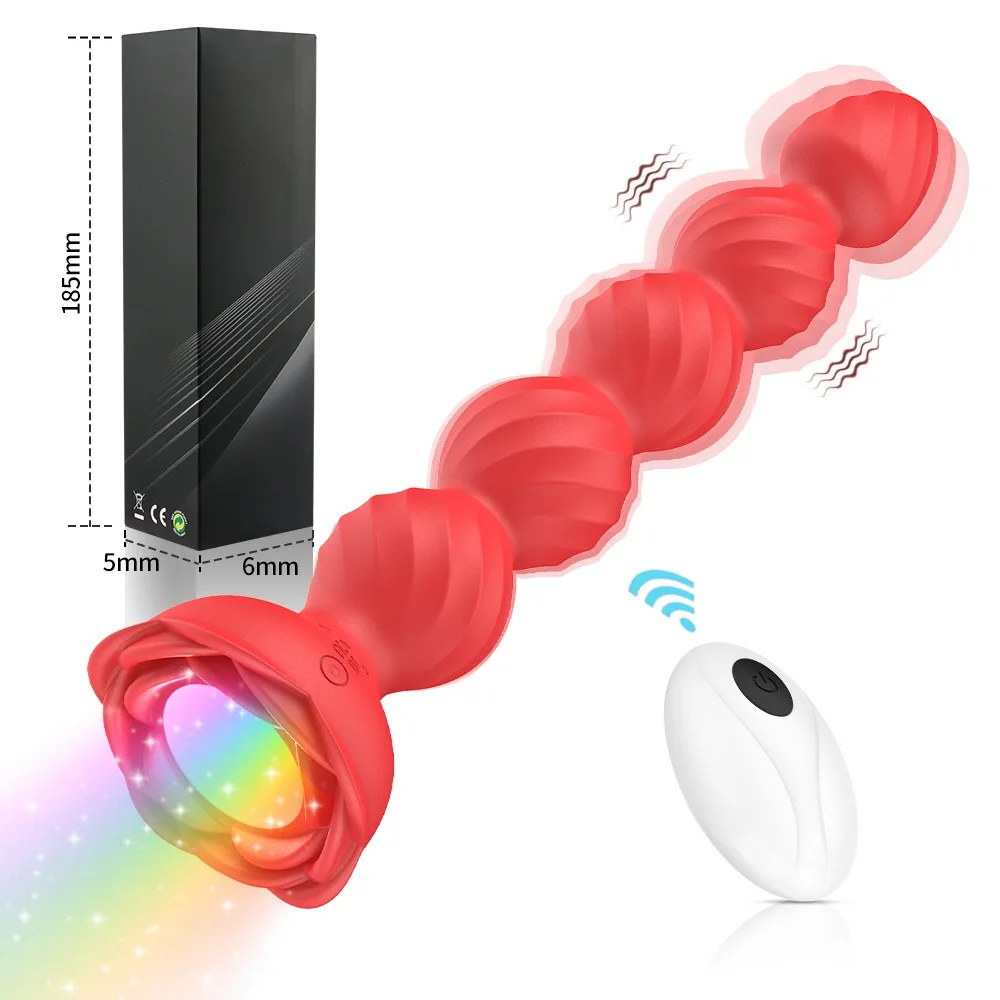 App Control Anal Plug Vibrator Wireless Led Flashing Anal Beads 10 Vibrations Anal Toy Butt Plug Male Sex Toy Prostate Massager