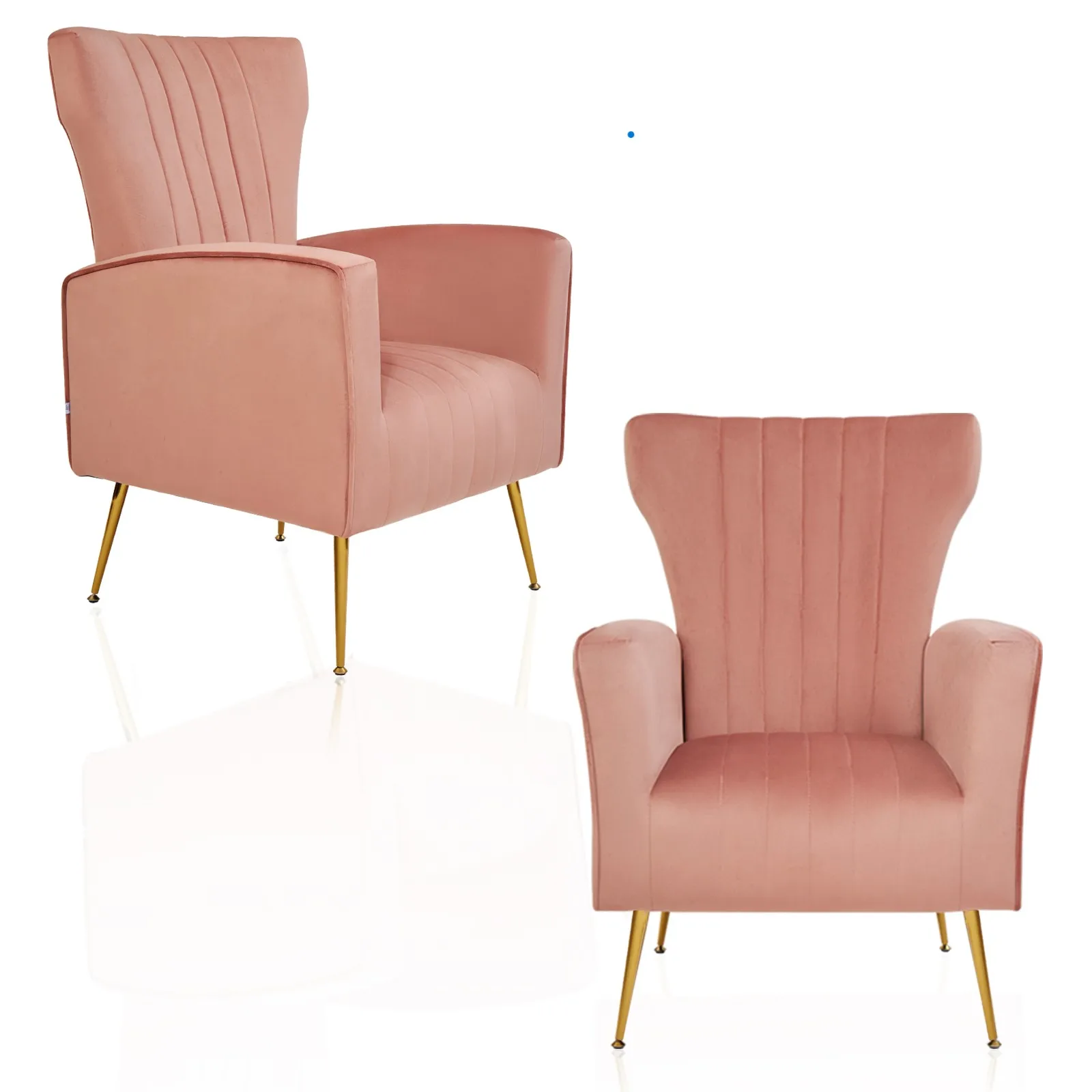 Merry Luxury Simple Lazy Sofa Nordic One Seat Metal Legs Velvet Fabric Accent Chair Living Room Sofa Chair