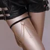 Black rope heart-shaped leg chain