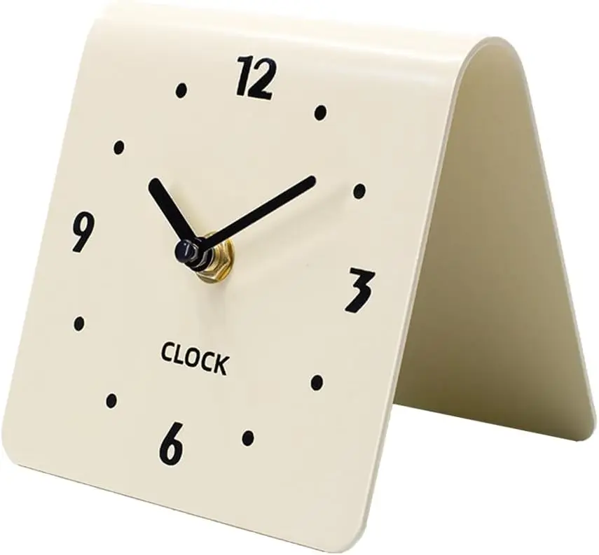 Desktop Analog Quartz Desk Clocks Silent No-Ticking Sweep Movement Battery Operated Mini Wall Clock Room Decor for Office,Home