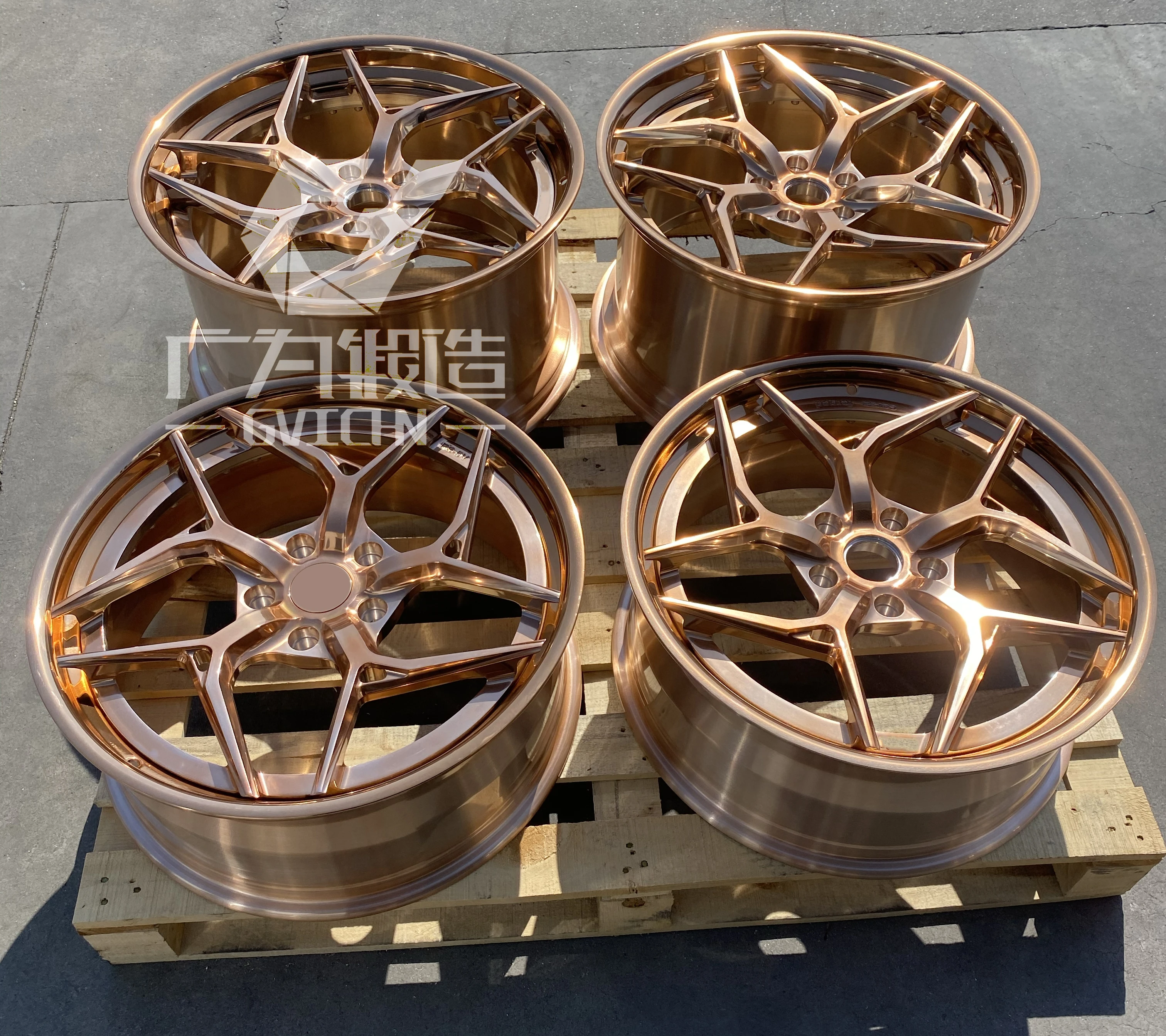 GVICHN 2 piece gloss bronze rim aluminum alloy forged wheels 16 17 18 19 20 21 22 23 24 inch 5x112 5x114.3 5x120