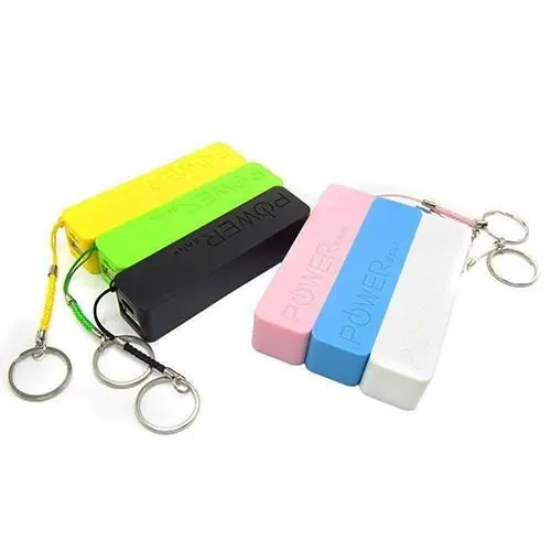 Shenzhen factory 2600 mAh Small Size Emergency Diy Finger key Chain Case Kit Power Bank