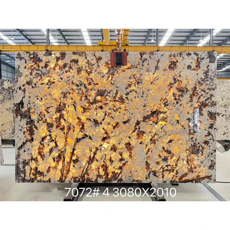 Люкс заманбап табигый таш жарык өткөрүүчү таш Пандора кварцити мрамор плита пол жана стеналар үчүн