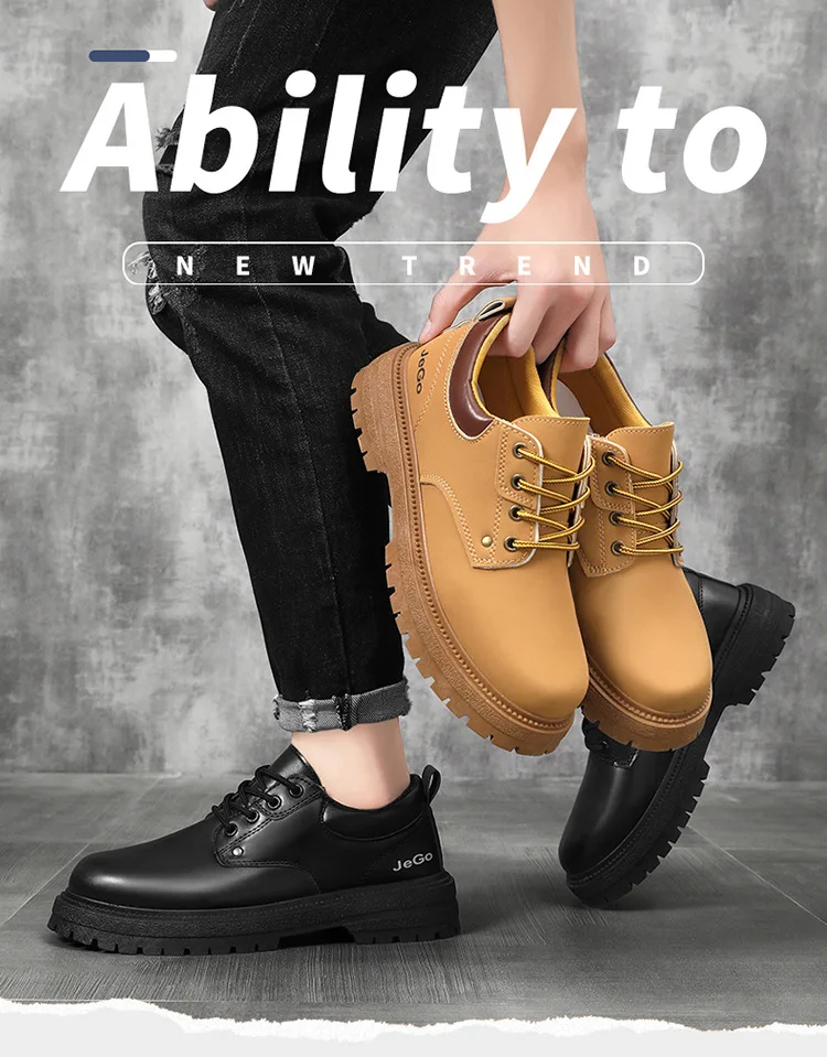 Schuhe Ockerfarbene Stiefel Herrenschuhe Herbst Gelbe Stiefel