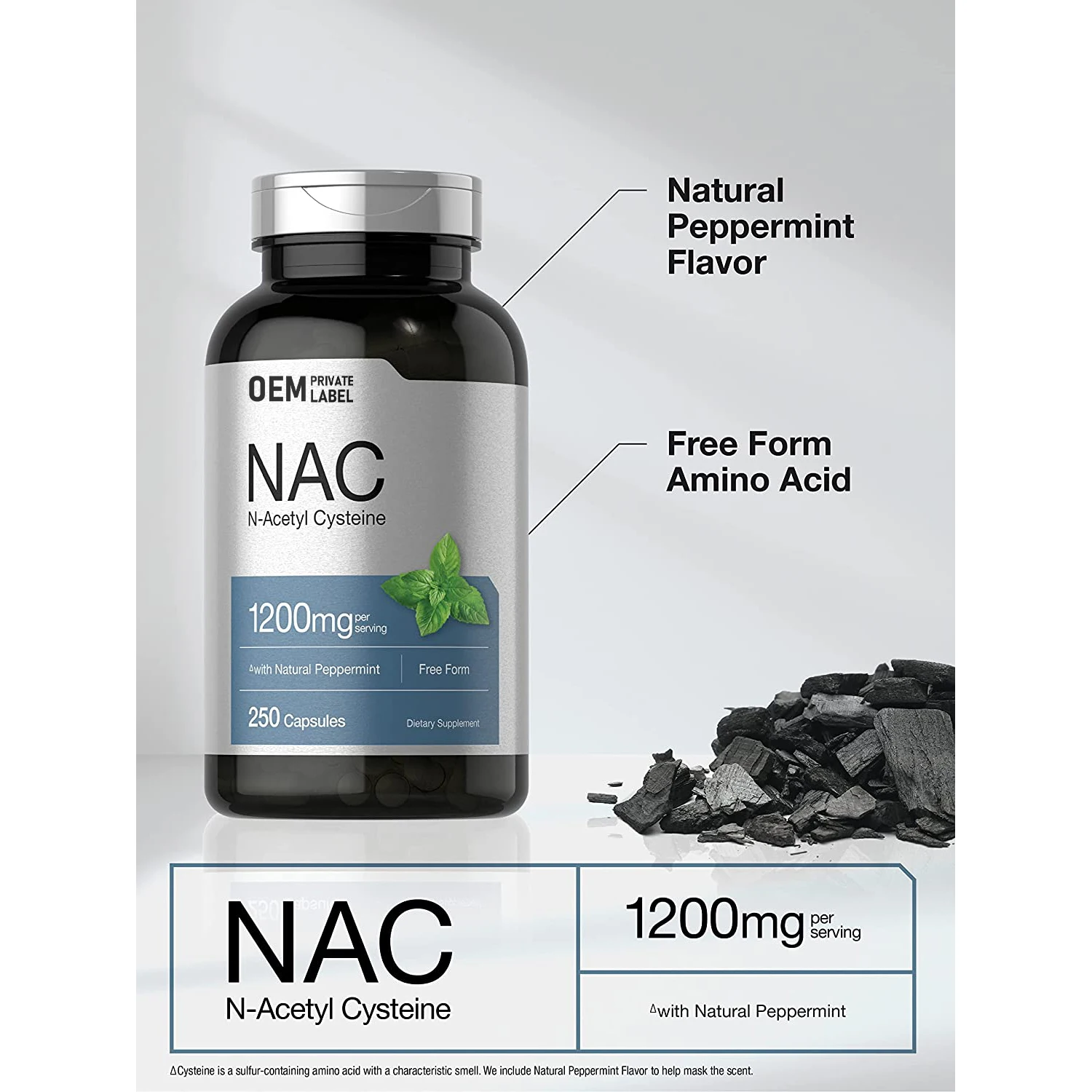 Nac Capsules Nacetyl Cysteine Supplement 1200mg Antiaging Antioxidant