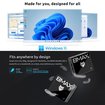 BMAX B2S Window 11 Mini PC - Intel Celeron N4020, 6GB RAM, 128GB