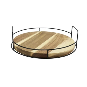 cheap natural wood blank serving trays custom round wooden acacia wood tray