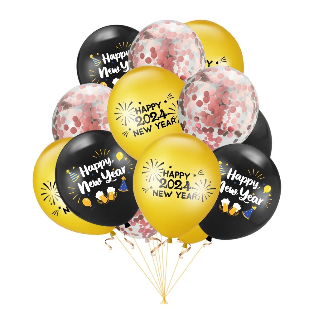New Year's Eve - 2024 Confetti Giant Balloon with Ribbon - Set of 2 —  Paris312