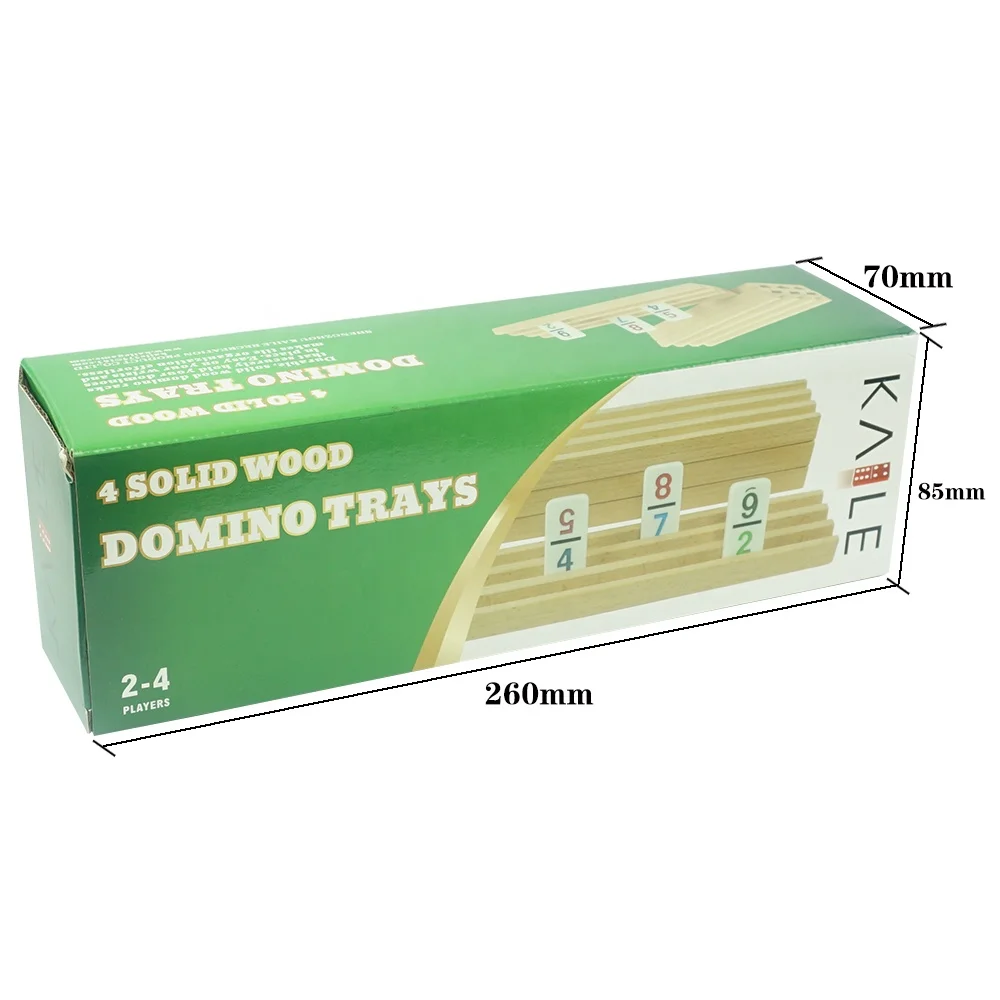 Wholesale Custom Set of 4pcs Domino Rack Set with Beech Material for Domino Chilps Wood Holder