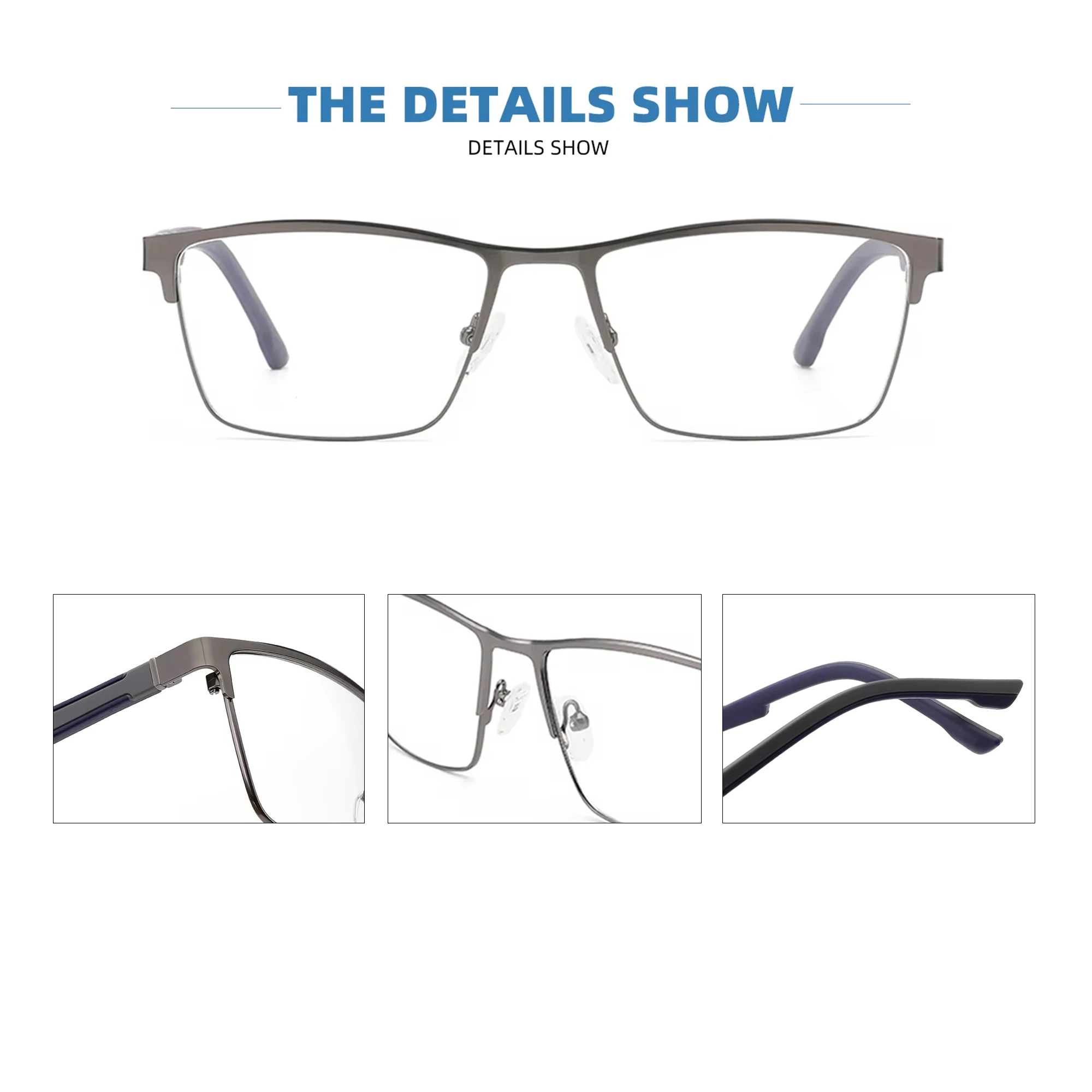 2024 Popular Young Square Eyeglasses Optical Glasses Frames Unisex Cheap Metal Business Exquisite Eye Glasses Frame