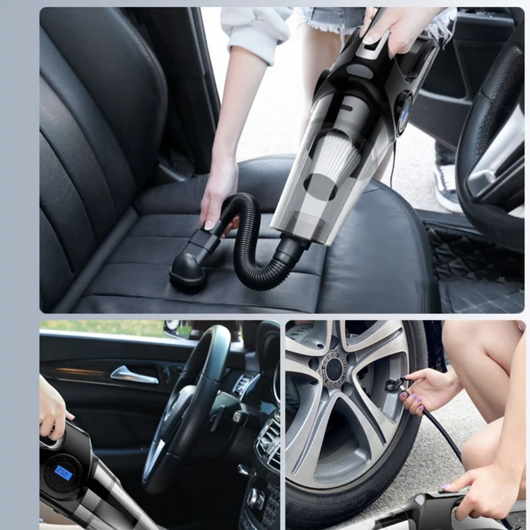 Wet and Dry Handheld Vacuum Cleaner Car Tire Inflators Pump Wireless Car Vacuum Cleaner Air Pump
