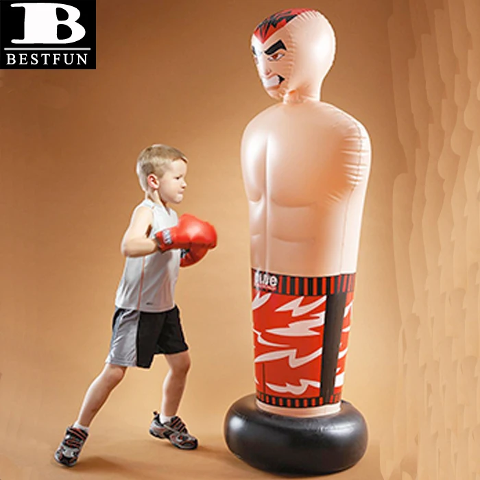 HelloCreate Children Boxing Bag Kids Inflatable Punching Bag Children Free Standing Bounce-Back Boxing Bag for Fitness Practicing Stress Relief 
