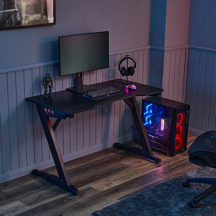 2021 New Arrival RGB Game Table with Lights Room Office Pink Gaming Desk Spot Factory Direct Sales Desktop Computer Desk