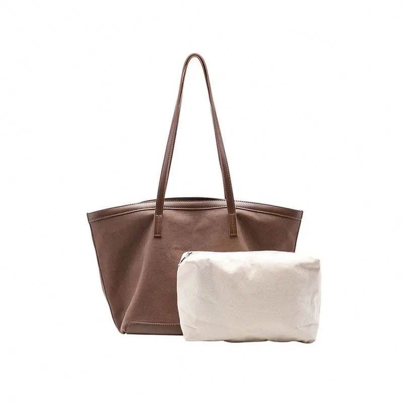 canvas tote with leather bottom