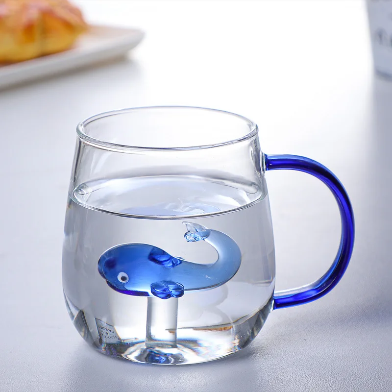 High Borosilicate Glass Mug with Color Handle Daily Home Restaurant Used glassware Cup in Cheap Price Tea Cup