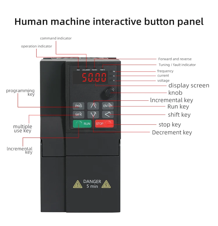 VFD Frequency Converter – 4KW-11KW Single Phase 220V To 3 Phase 380V, 50/60Hz Motor Speed Control