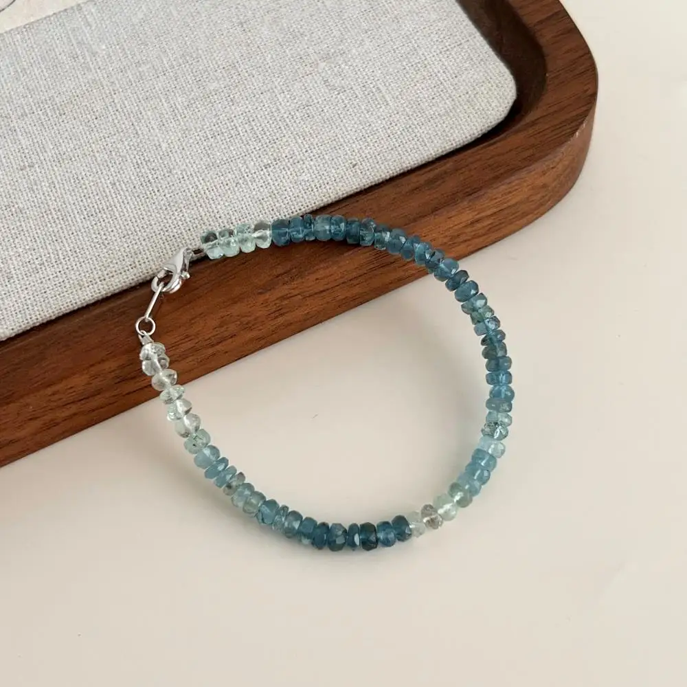 KAKODIY natural gradient sapphire beads 925 sterling silver jewelry bead bracelet detail 9