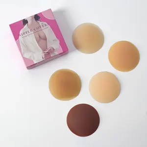 Nipple Pad Oem Silicone Material Upgraded Soft Non-glue 8/10 cm Round Breast Petals 6 Colors Nipple Covers for Women Reusable