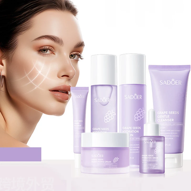 SADOER Grape Seeds Skincare Set - Gentle Moisturizing
