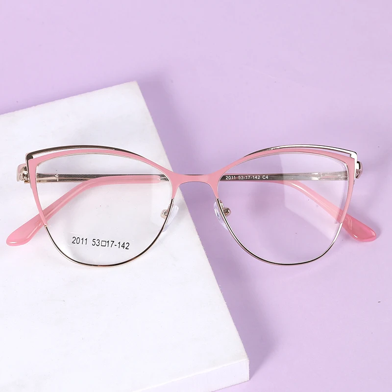Wholesale Eyewear 2023 Newest Cat Eye Metal Best Price Spectacle Frames Eyeglasses Women Men