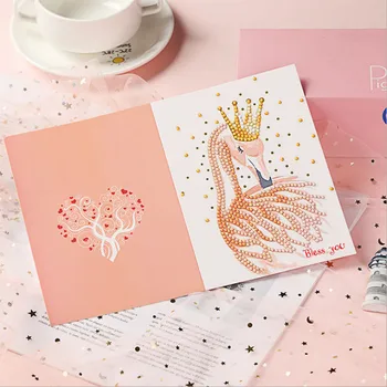 Best selling pink lovely greeting cards foldable bless you modern greeting cards
