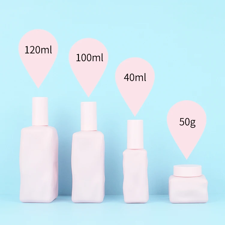 clear thin glass bottle 50g 40ml 100ml 120ml Skincare other glass packaging new year Christmas gift European glass bottles factory