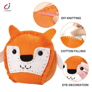 Chengji Best Sewing Kits Kids Educational Handmade Knitted fox Doll Toy Set Creative Stuffed Animal Diy Knitting Kit
