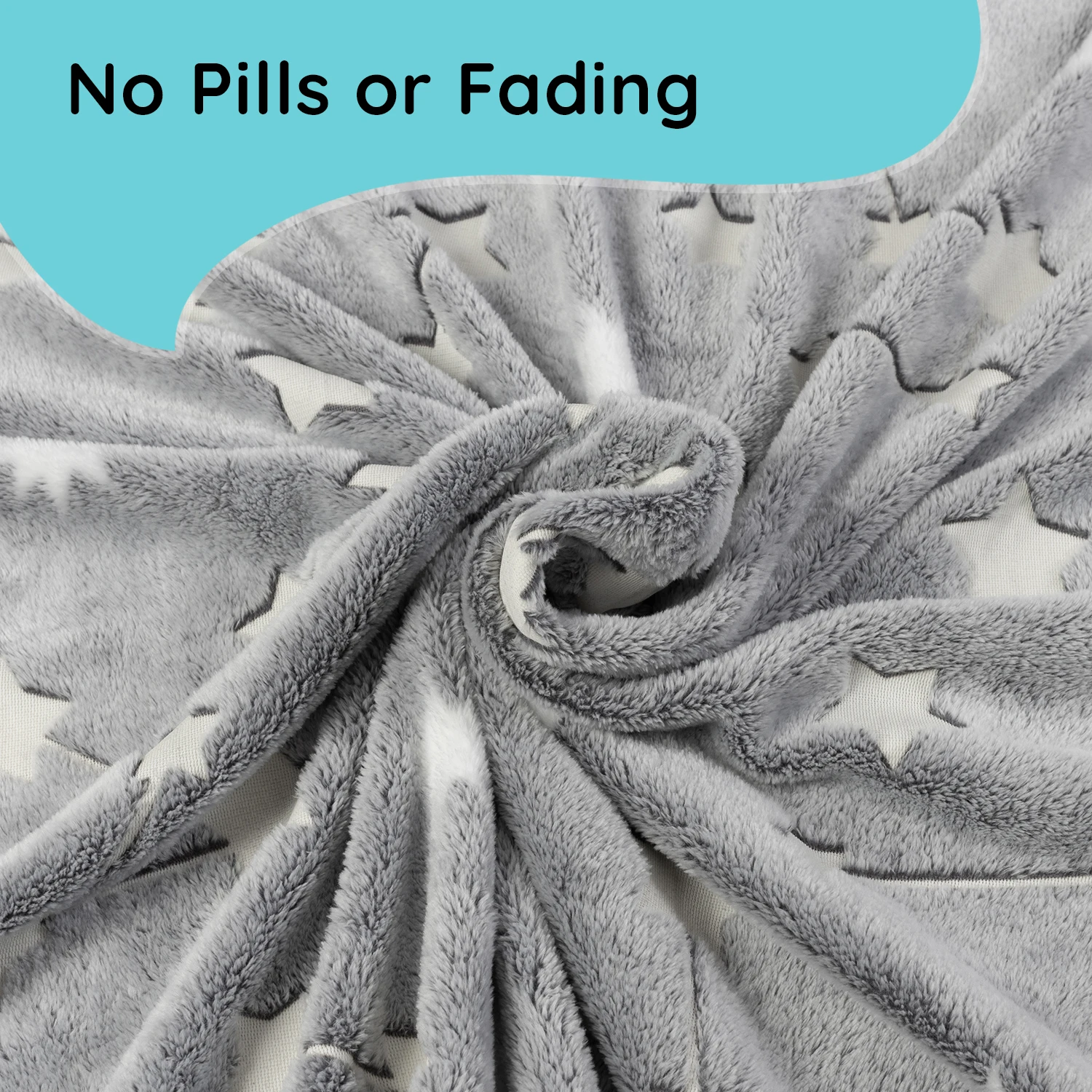 Free Shipping Super Soft Polyester Baby Flannel Fleece Blue Kids Glow