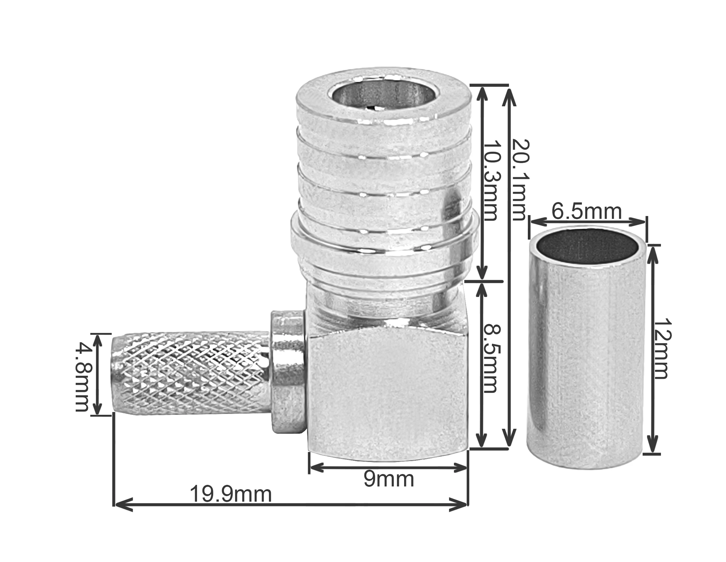 د ۵۰ اوم کرښه تړنې QMA نمالي سر بند راست کونی تړنې RG58 LMR195 LMR200 LMR240 د مخاني کابل