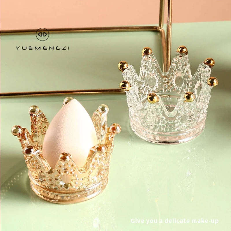 Оптовая продажа, специальный новый дизайн, стеклянная Корона, упаковочный футляр, без латекса, косметическая губка, упаковочный футляр для макияжа