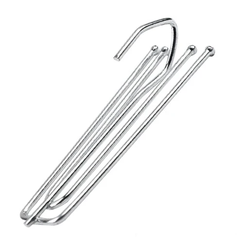 Ganci Per Tende A S In Acciaio Zincato - 60 Pezzi Argento 3,5 Cm | Per Binari, Aste, Tende A Nastro E Passanti | Piccoli E Resistenti