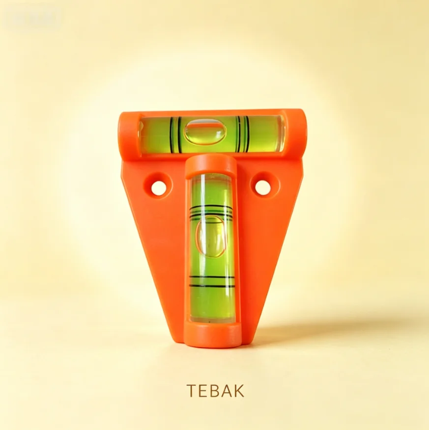 TEBAK 2-Vial Mini Triangular Level | Industrial Grade T-Type Bubble Level | 0.057° High Precision Measuring Tool
