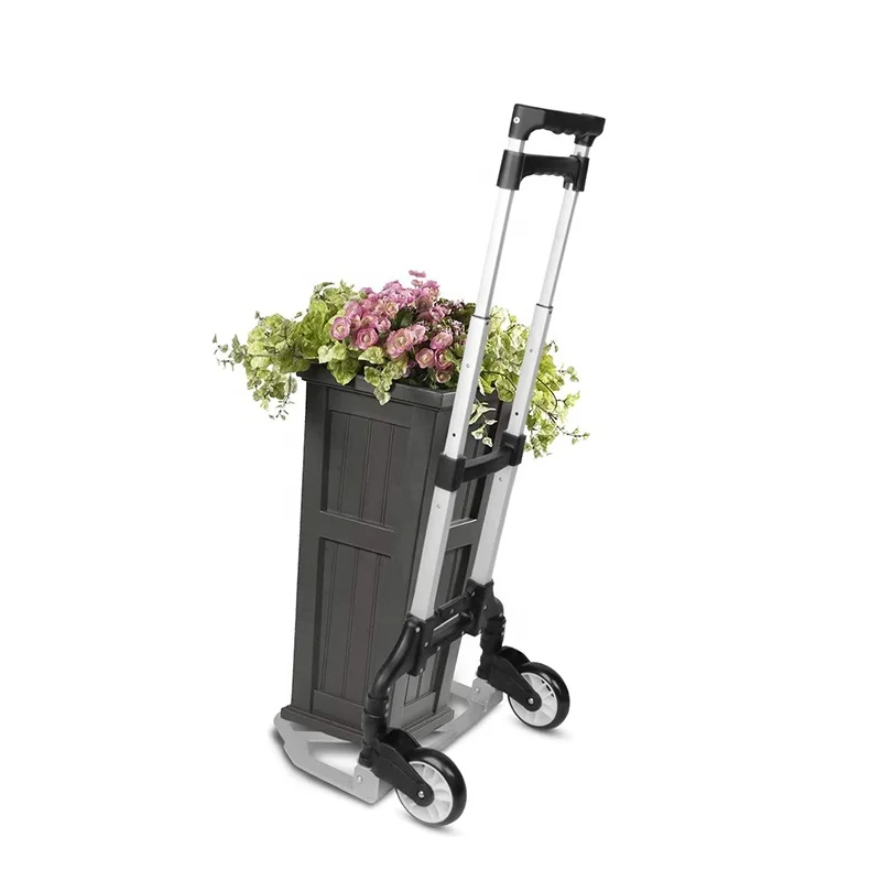 Factory Direct Sales 2-In-1 Portable Small Two Wheel Folding Aluminum Hand Truck Trolley Push Cart With Max Load Capacity