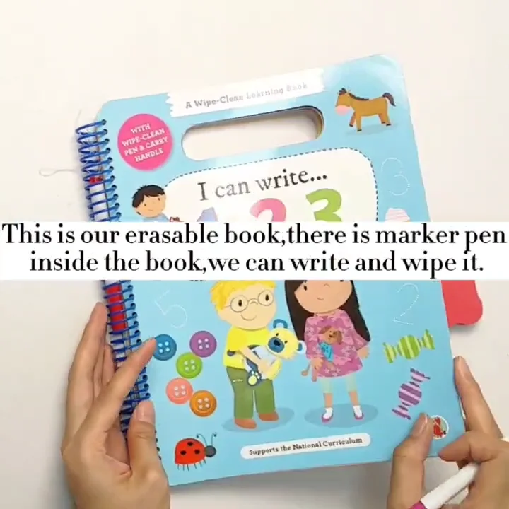 Professional Educational Spiral Wipe And Clean Book For Child Fancy Preschool Learning Writing