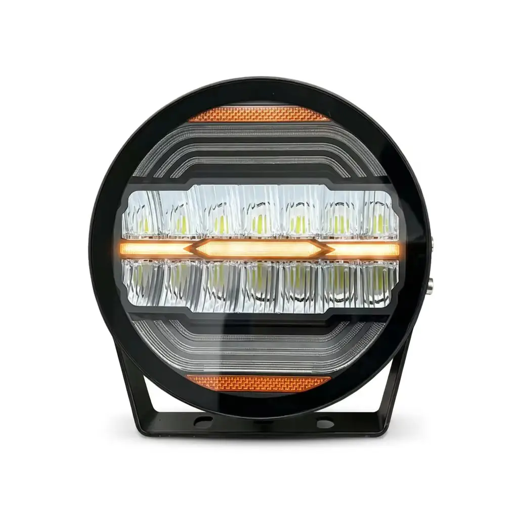 7 Inch 100W Round Motorcycle LED Spotlight White Amber DRL Projector Auxiliary Driving Fog Light Fit for 4x4 Offroad Jeep IP68