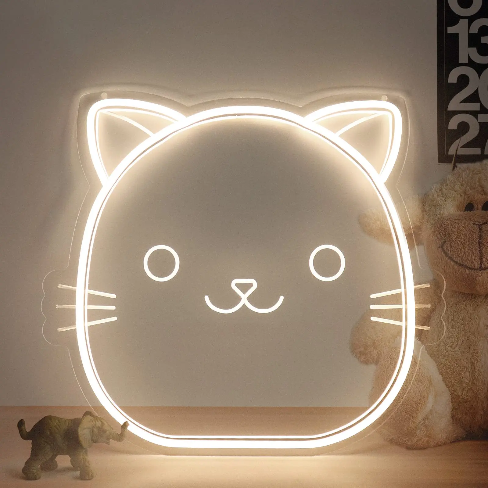 product cute puppy night light kawaii animal bedside room powered 3d dog nightlight led neon lights sign-4