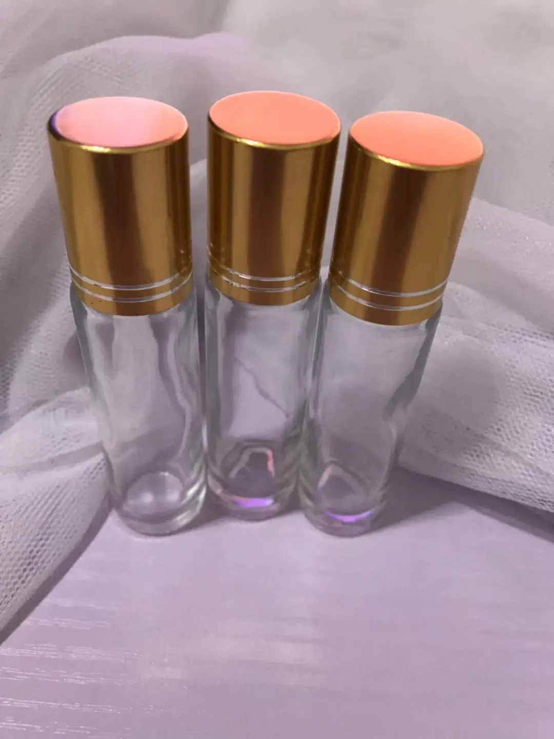 Оптовая продажа, флакон с роликовыми шариками для эфирного масла, 5 мл, 10 мл, пустая бутылка для рулона розового золота, стеклянная бутылка для эфирного масла