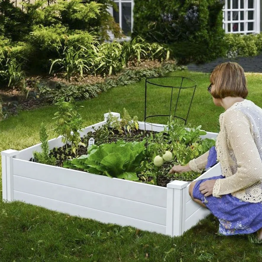 Fentech 4x4 Hochbeet,Garten-hochbeet Aus Kunststoff,Vinyl-pvc-hochbeet