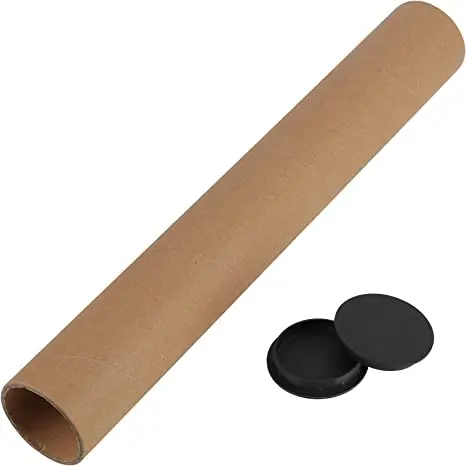 China Factory Seller Custom Biodegradable Cardboard Postal Poster Packaging Custom Paper Mailing Long Tube With End Lids