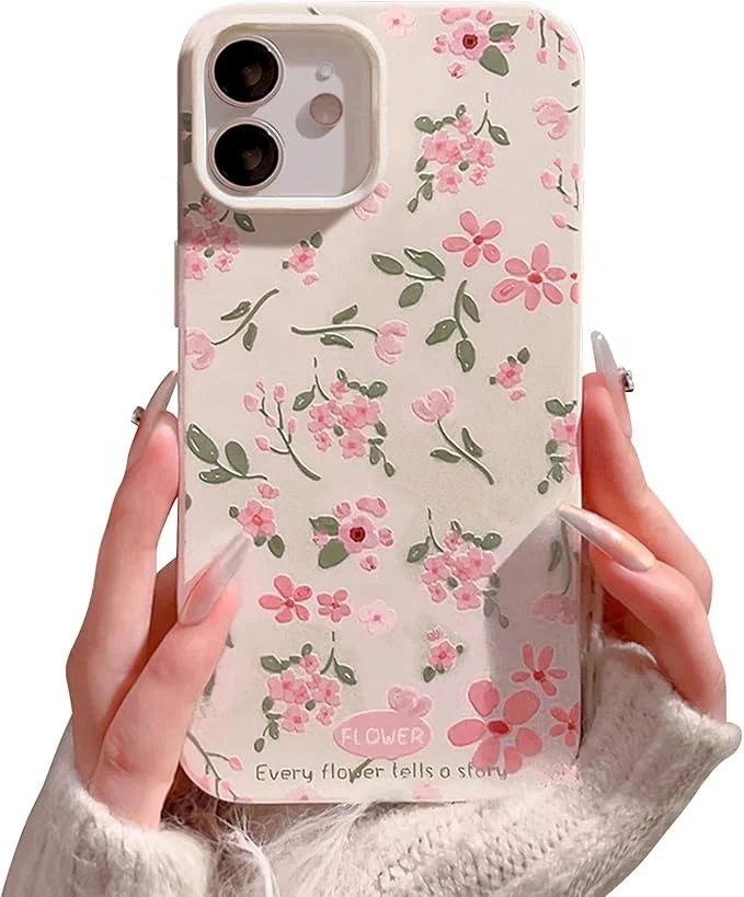 Étui de conception esthétique mignonne Laudtec Flower pour iPhone 16 pro max Floral Femmes Filles Silicone Slim Couverture Protection Étuis de téléphone  