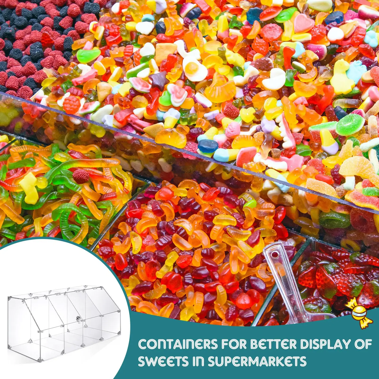 Factory Wholesale Customized High Quality Multi-Purpose Candy Storage Boxes Candy Dispenser Clear  Acrylic Candy Storage Boxes