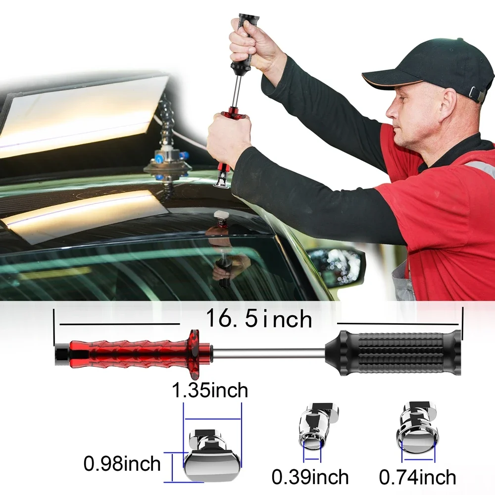 WOYO PDR100 Slide Hammer Dent Puller & Tab Set  Paintless Dent Repair Tools for Auto/Motor Car Dent Repair Kit Cold Glue Tab Kit
