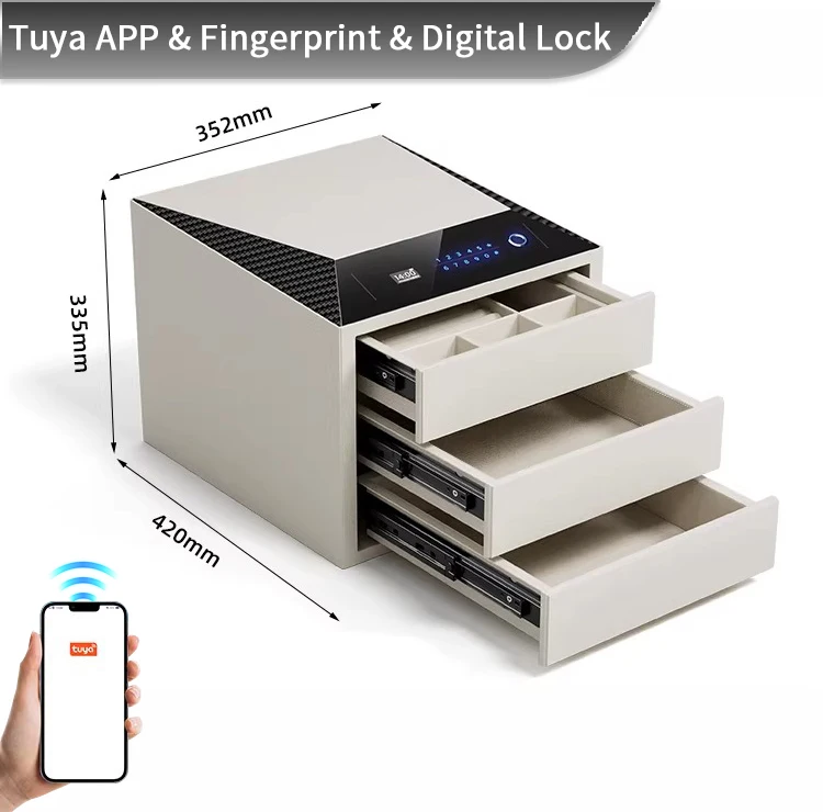 F2-3A CEQSAFE Smart High Security Safe Jewelry Money Safe Box Home 3 Layers Watch Cash Box