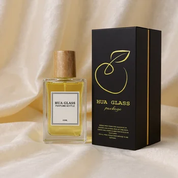 Unique Wholesale Empty Square 100ml Perfume Spray Glass Bottle Crimp Pump Sprayer 100ml Botol Parfum With Jade Stone Cap