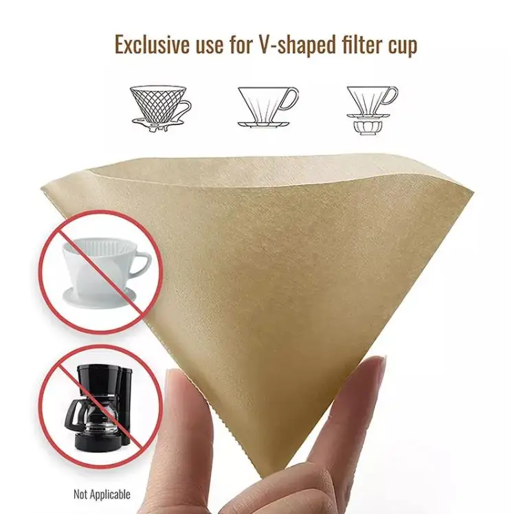 V 60 Coffee Filter Paper Natural 1-6cups Virgin Wood Pulp Bag Coffee ...