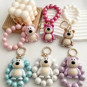 Bear Keychain Bag Phone case Pendant DIY Accessory Cute Bead Jewelry love Accessory Schoolbag Pendant