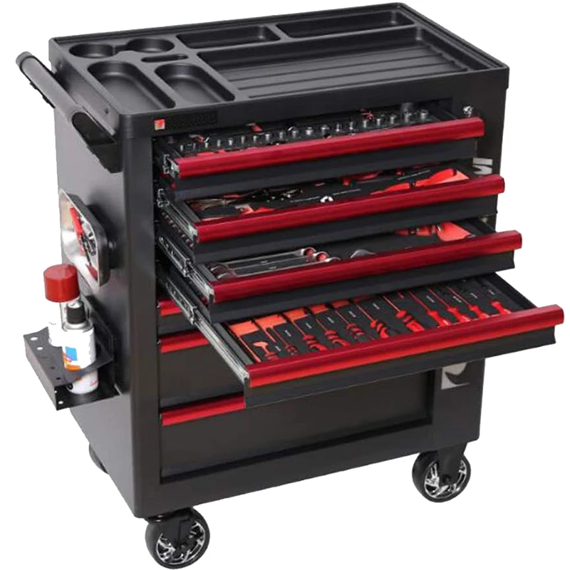 Mobile Workshop Mate 7 Drawer Rolling Tool Trolley Cart for Auto Repair Workshops