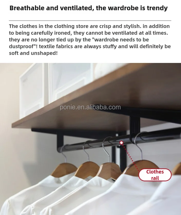Modern Japanese Solid Wood Wardrobe Customized Open-Style Storage Rack Cabinet 0.4-meter Wall Mounted Shelf for Bedroom Clothes
