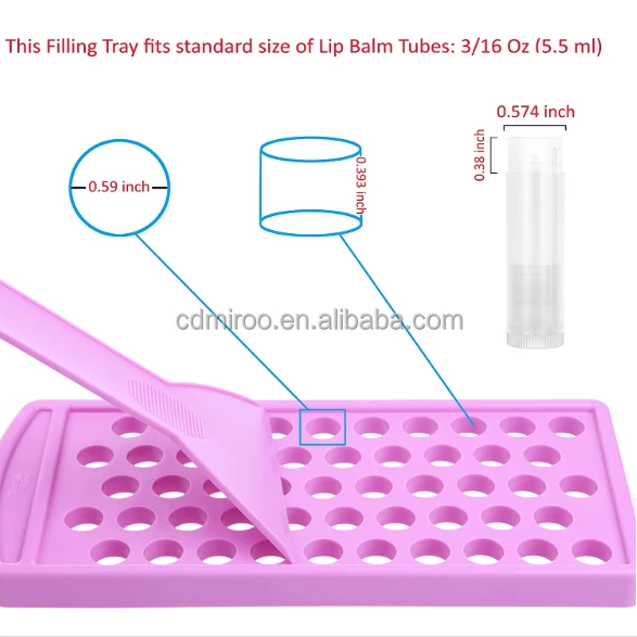 Easy Plastic Lip Balm Filling Tray And Spatula Lip Balm Crafting Kit