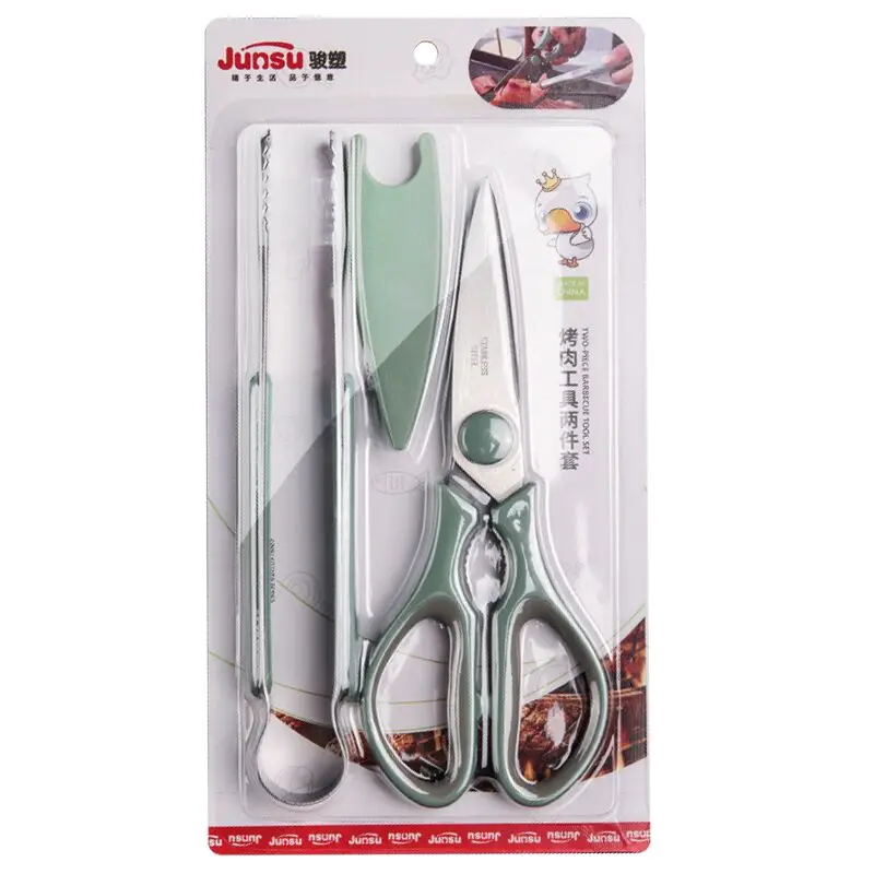 Korean Barbecue Scissors And Clip Set Bbq Scissors Bbq Tongs Kitchen  Scissors Co